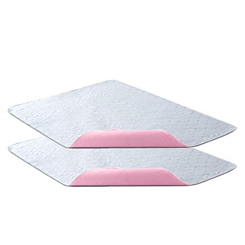 Bedecor 2 Stück Bettunterlage Wasserdicht 70x90 cm Rosa Atmungsaktive Absorbierend waschbare Matratzenauflage wiederverwendbar von Bedecor