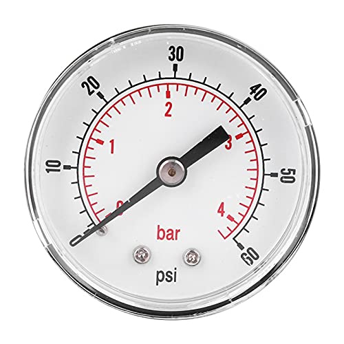 Axial Manometer 1/4 BSPT klare Messwerte Luftdruckmessger?t Gute Luftdichtigkeit f¨¹r Wasser f¨¹r nicht korrosive Medien (0 60psi 0 4bar) von Bediffer