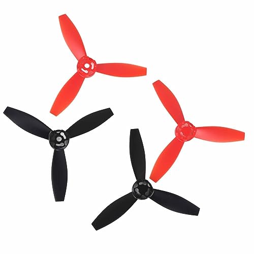 Bediffer RC Flugzeugpropeller Leichtes Dreieckiges Design für Bebop 2 Drohnenzubehör Ersatz (2 schwarz 2 rot) von Bediffer