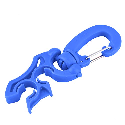 Bediffer Tauchen Doppel BCD Schlauch Halter Clip für Tauchen Schnorcheln Gelb 304 Edelstahl PP (Blau) von Bediffer