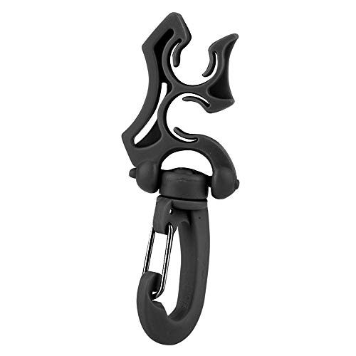 Bediffer Tauchen Doppel BCD Schlauch Halter Clip für Tauchen Schnorcheln Gelb 304 Edelstahl PP (Schwarz) von Bediffer