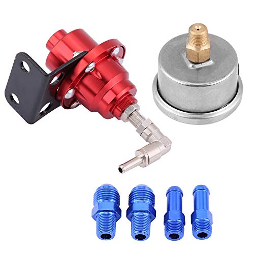 Kraftstoffdruckregler Universal Aluminium Hochleistungsauto 160psi Einstellbarer 1: 1 Kraftstoffdruckregler ?lmanometer-Kit(rot), Turbinensystem,Kompressoren und Zubeh?r von Bediffer