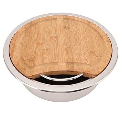 RV K¨¹chensp¨¹le, 360 X 120 Mm/14, 17 X 4, 72 Zoll RV 304 Edelstahlsp¨¹le, Runde Handwaschbecken Sp¨¹le mit Bambus Hackklotz Boote, RV Serie von Bediffer