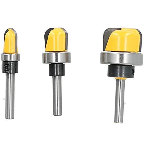 Rundkopffr?ser Set Box Fr?ser 3pcs Sch¨¹ssel und Tablett & V Nut Schablone 6mm Schaft Rundnutfr?ser f¨¹r die Holzbearbeitung von Bediffer