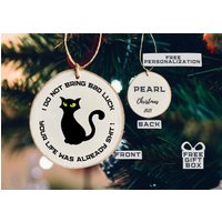 Schwarze Katze Holz Personalisiert Ornament, Geschenke, Katzen Ornament, Haustier Weihnachten 2022 von BedifferentDesign