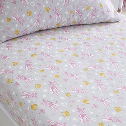 Bedlam - Balletttänzer-Schlafzimmer-Set – Spannbetttuch für Einzelbett (25 cm) – in Rosa von Bedlam