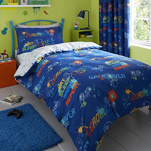 Bedlam - Game Glow Gaming-Bettwäsche-Set – Kinder und Jugendliche, die im Dunkeln leuchten, Bettbezug – Einzelbett in Mehreren Farben. von Bedlam