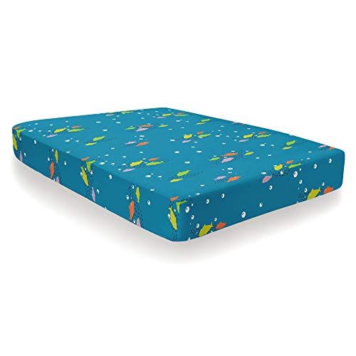 Bedlam Sea Life-Easy Care, Mehrfarbig, Spannbetttuch: Einzelbett von Bedlam