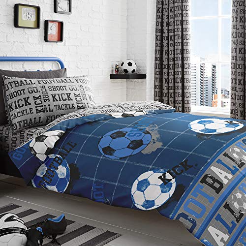 Bedlam Set, Baumwolle, blau, Einzelbett, B 135 cm x L 200 cm (Bettbezug), B 50 cm x L 75 cm (Kissenbezug), 52% Polyester / 48% Baumwolle von Bedlam