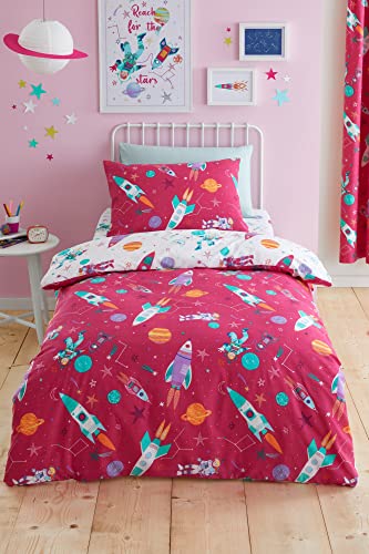 Bedlam - Super Sonic Girls Glow in The Dark Bedroom Set - Bettbezug & Kissen Set - Doppelbett - In Pink von Bedlam