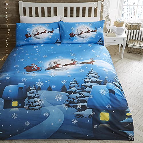 Bedlam Weihnachtsmann-Bettwäsche-Set, leuchtet im Dunkeln, Doppelbettgröße, Mehrfarbig von Bedlam