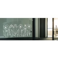 Aufkleber | Wildblumenwiese Nr. 3 Frühlingswiese Fensterbild Spiegel Tür Glassticker Vinyl von Bedruckbares