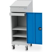 Bedrunka+Hirth Flügeltürenschrank 105 mit Rolluntersatz und Pultaufsatz 105 BxTxH 500x500x1400 mm von Bedrunka+Hirth