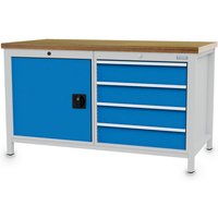 Bedrunka + Hirth Kastenwerkbank, BxHxT: 150 x 85,9 x 75 cm, Gestell: Stahlblech - grau von Bedrunka + Hirth