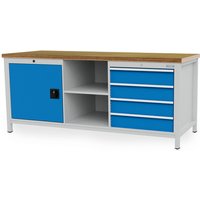 Bedrunka + Hirth Kastenwerkbank, BxHxT: 200 x 95,9 x 75 cm, Gestell: Stahlblech - grau von Bedrunka + Hirth
