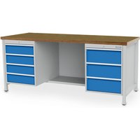 Bedrunka + Hirth Kastenwerkbank, BxHxT: 200 x 95,9 x 75 cm, Gestell: Stahlblech - grau von Bedrunka + Hirth