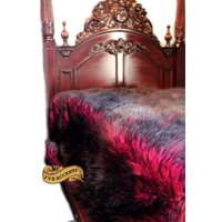 Plüsch-Kunstpelz Tagesdecke Kirschrot Mit Schwarzen Spitzen Shag Minky Kuschelfell Futter Akzente Usa von BedspreadsAndThrows