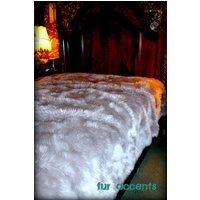 Plüsch-Kunstpelz-Tagesdecke - Schmusetuch Überwurfdecke Silbergrau Minky-Kuschelfell-Futter Pelzakzente, Originelle Designs Usa von BedspreadsAndThrows