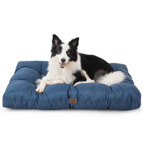 BEDSURE Hundekissen Grosse Hunde waschbar - 91x68cm Hundebett wasserdicht L für große, mittelgroße Hunde gepolstert Hundematte blau in 10cm Höhe von BEDSURE