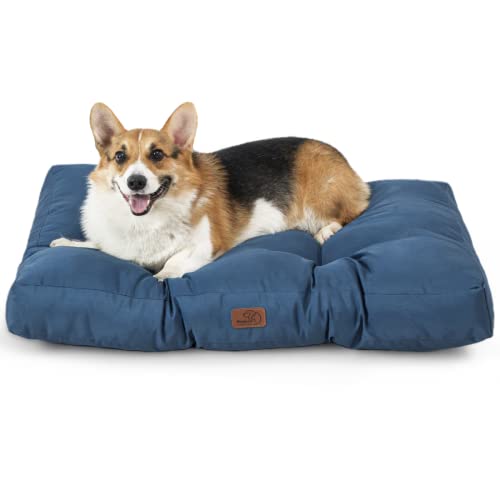 BEDSURE Hundekissen kleine Hunde waschbar - 76x50cm Hundebett wasserdicht M für kleine, mittelgroße Hunde gepolstert Hundematte blau in 10cm Höhe von BEDSURE