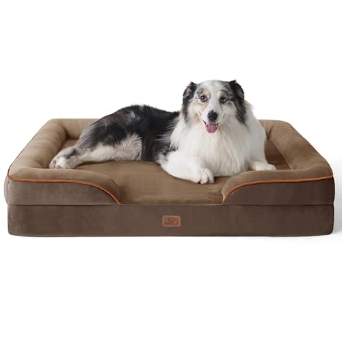 BEDSURE orthopädisches Hundebett Ergonomisches Hundesofa - 106x80 cm Hundecouch mit eierförmiger Kistenschaum für große Hunde, waschbar rutschfest Hundebetten, braun BEDSURE orthopädisches Hundebett Ergonomisches Hundesofa - 106x80 cm Hundecouch mit eierförmiger Kistenschaum für große Hunde, waschbar rutschfest Hundebetten, braun von BEDSURE