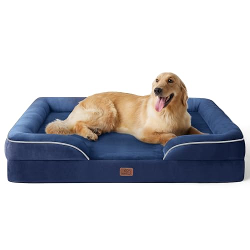 BEDSURE orthopädisches Hundebett Ergonomisches Hundesofa - 122x89 cm Hundecouch mit eierförmiger Kistenschaum für große Hunde, waschbar rutschfest Hundebetten, Navyblau BEDSURE orthopädisches Hundebett Ergonomisches Hundesofa - 122x89 cm Hundecouch mit eierförmiger Kistenschaum für große Hunde, waschbar rutschfest Hundebetten, Navyblau von BEDSURE