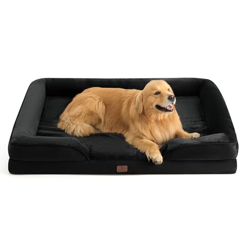 BEDSURE orthopädisches Hundebett Ergonomisches Hundesofa - 134x106 cm Hundecouch mit eierförmiger Kistenschaum für große Hunde, waschbar rutschfest Hundebetten, schwarz BEDSURE orthopädisches Hundebett Ergonomisches Hundesofa - 134x106 cm Hundecouch mit eierförmiger Kistenschaum für große Hunde, waschbar rutschfest Hundebetten, schwarz von BEDSURE