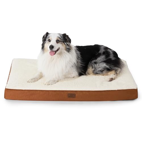 Bedsure orthopädisches Hundebett Grosse Hunde - 104x74x9cm Hundekissen flauschig Hundematte waschbar Hundematratze für große Hunde, tonbraun von Bedsure