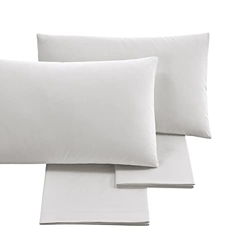 Puraluna Made in Italy – Exclusive Bettwäsche-Set für Maxi-Betten 4-teilig – 1 Bettbezug + 1 Spannbettlaken 180 x 200 cm mit Ecken + 2 Kissenbezüge 50 x 80 cm (King-Size, Weiß) von Bee