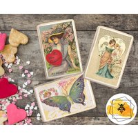 Essbare Vintage Edwardian Valentine Karte Cookie Cake Topper, Oblaten Oder von BeeBoxDesignStudio