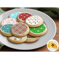 Essbarer Weihnachtlicher Musterbogen Für Kekse Cupcakes Oreos Oblaten Oder Zuckerguss von BeeBoxDesignStudio
