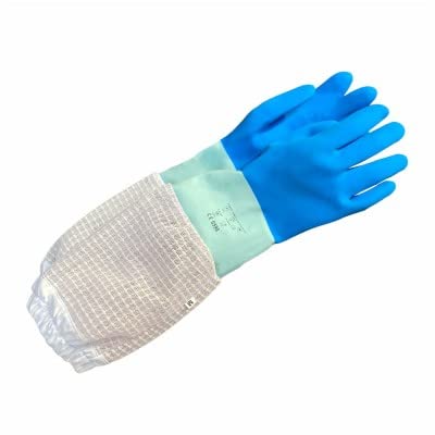 Imkerhandschuhe AirFree Gummi & Belüftung blau - BeeFun®: S von BeeFun