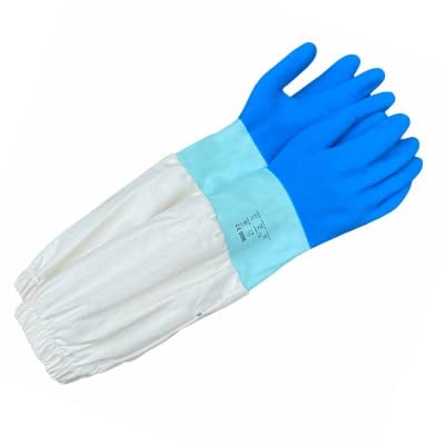 Imkerhandschuhe Gummi & Baumwolle blau - BeeFun®: M von BeeFun