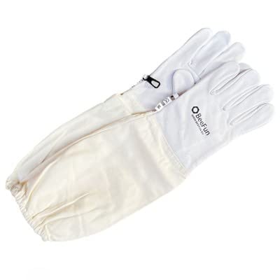 Imkerhandschuhe Leder & Baumwolle weiß - BeeFun®: S von BeeFun