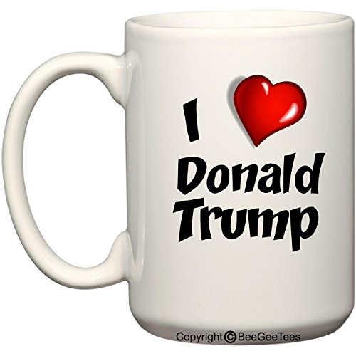 BeeGeeTees Kaffeetasse oder Teetasse mit Aufschrift "I Love Donald Trump With Heart President Trump", Weiß, 425 ml BeeGeeTees Kaffeetasse oder Teetasse mit Aufschrift "I Love Donald Trump With Heart President Trump", Weiß, 425 ml von BeeGeeTees