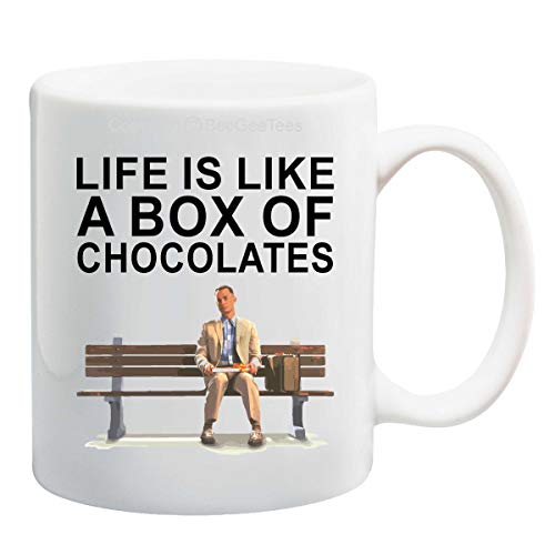 BeeGeeTees Tasse mit Aufschrift "Life is like a box of chocolates", 325 ml BeeGeeTees Tasse mit Aufschrift "Life is like a box of chocolates", 325 ml von BeeGeeTees