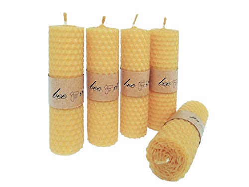 BeeIT 5 x reines Bienenwachs, handgerollte Wabenkerzen, Box mit natürlichem Bienenwachs, Stumpenkerzen BeeIT 5 x reines Bienenwachs, handgerollte Wabenkerzen, Box mit natürlichem Bienenwachs, Stumpenkerzen von BeeIT