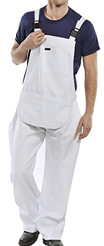 Click Cotton Drill Painter Bib & Brace Overall White - 48 von BeeSwift