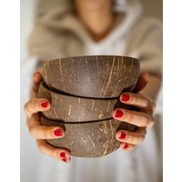Ladenschließung Rabatte 2 Natürliche Kokosnussschalen & Löffel | Handgemachte Bio + Bambuslöffel Buddha Bowlen-Set von BeeTreeEco