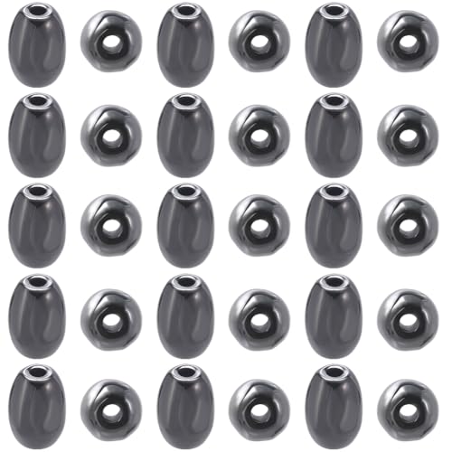 Beebeecraf 1 Box 100 Stück 4x6mm Natürliche Hämatit Edelsteinperlen Ovale Schwarze Stein Abstandshalterperlen Für Armbänder DIY Perlenherstellung von Schmuck Halsketten Und Ohrringen von Beebeecraft