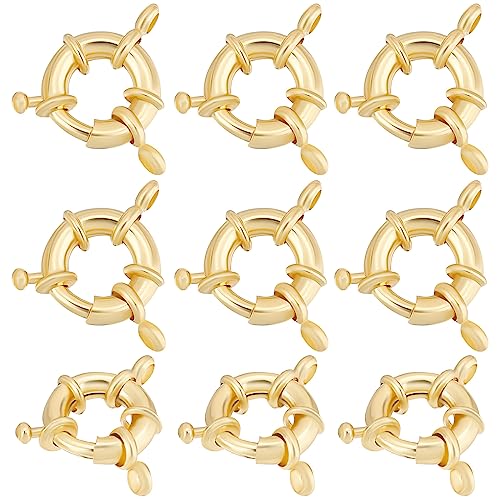 Beebeecraft 1 Box 10 Stück Federringverschlüsse 18 Karat Vergoldet Geschlossene Ringverschlüsse Mit 2 Löchern Mit 13 mm Durchmesser Für Die DIY Schmuckherstellung Beebeecraft 1 Box 10 Stück Federringverschlüsse 18 Karat Vergoldet Geschlossene Ringverschlüsse Mit 2 Löchern Mit 13 mm Durchmesser Für Die DIY Schmuckherstellung von Beebeecraft