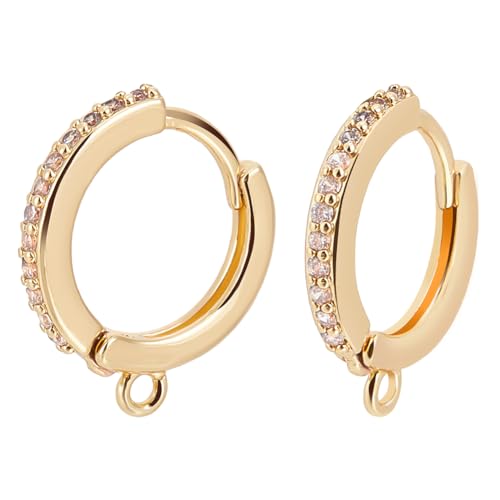 Beebeecraft 1 Box 10 Stück Leverback Haken 18K Vergoldetes Messing Zirkonia Huggie Creolen Ohrringe Mit Schleife Für Die Schmuckherstellung Beebeecraft 1 Box 10 Stück Leverback Haken 18K Vergoldetes Messing Zirkonia Huggie Creolen Ohrringe Mit Schleife Für Die Schmuckherstellung von Beebeecraft