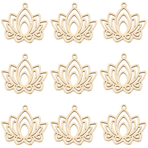 Beebeecraft 1 Box 10 Stück Lotusblüten Charms 18 Karat Vergoldetes Messing Blumen Yoga Perlen Charms Bastelzubehör Für DIY Halsketten Armbänder Ohrringe Beebeecraft 1 Box 10 Stück Lotusblüten Charms 18 Karat Vergoldetes Messing Blumen Yoga Perlen Charms Bastelzubehör Für DIY Halsketten Armbänder Ohrringe von Beebeecraft