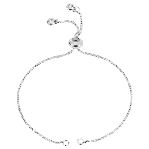 Beebeecraft 1 Box 10 Stück Verstellbare Slider Armbandherstellung Platinierte Zirkonia Slider Verlängerungsketten Mit Kugelenden Für Die Schmuckherstellung DIY Zubehör von Beebeecraft