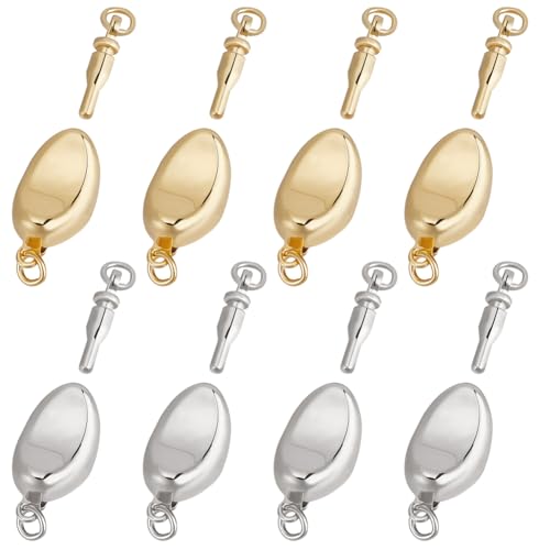 Beebeecraft 1 Box 12 Stück 2 Farben Box Verschlüsse Echtes 18 Karat Gold Und Platin 19x8x5.5mm Yuanbao Barren Schmuckverschlüsse Verbindungsstücke Mit Doppeltem Biegering Für Die Schmuckherstellung Beebeecraft 1 Box 12 Stück 2 Farben Box Verschlüsse Echtes 18 Karat Gold Und Platin 19x8x5.5mm Yuanbao Barren Schmuckverschlüsse Verbindungsstücke Mit Doppeltem Biegering Für Die Schmuckherstellung von Beebeecraft
