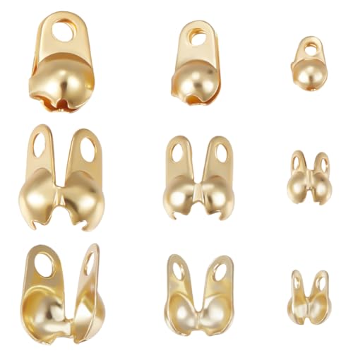 Beebeecraft 1 Box 150 Stück Perlenspitzen 18K Vergoldetes Messing 3 Größen Knotenabdeckungen Clamshell-Endkappe Quetschperlen Kugelkette 1.2~3.3 mm Innendurchmesser Beebeecraft 1 Box 150 Stück Perlenspitzen 18K Vergoldetes Messing 3 Größen Knotenabdeckungen Clamshell-Endkappe Quetschperlen Kugelkette 1.2~3.3 mm Innendurchmesser von Beebeecraft