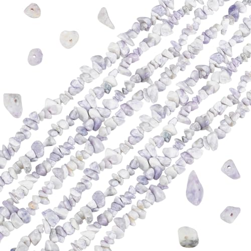 Beebeecraft 1 Box 2 Stränge Natürliche Lila Türkisfarbene Chip Perlen 5~17 mm Edelstein Chips Perlen Für Schmuckherstellung DIY Handgefertigtes Handwerk von Beebeecraft