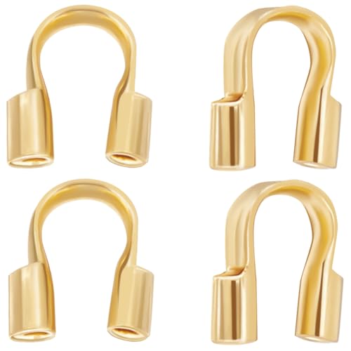 Beebeecraft 1 Box 300 Stück Drahtschutz 18K Vergoldetes Messing U Förmige Drahtwächterschlaufen Fadenschutz Für Die Schmuckherstellung Armbänder Halsketten (Loch: 1 mm) von Beebeecraft