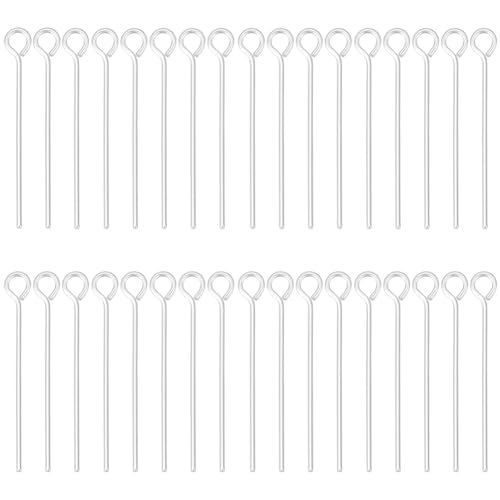 Beebeecraft 1 Box 40 Stück Kugelkopfnadeln Aus Sterlingsilber 20 mm Schmucknadeln Biegbare Nietstifte Für Armbänder Halsketten Schmuckherstellung DIY-Handwerk Kopf: 3 mm von Beebeecraft