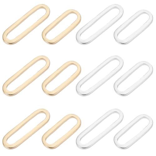 Beebeecraft 1 Box 48 ovale Verbindungsringe Aus 24 Karat Gold Und 925 Sterling Silber Plattiertem Messing Ovale Biegeringe Verbindungsstücke Für Die DIY Herstellung von Halsketten Armbändern Beebeecraft 1 Box 48 ovale Verbindungsringe Aus 24 Karat Gold Und 925 Sterling Silber Plattiertem Messing Ovale Biegeringe Verbindungsstücke Für Die DIY Herstellung von Halsketten Armbändern von Beebeecraft
